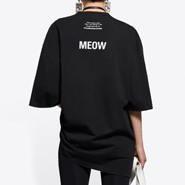 バレンシアガTシャツ偽物*I LOVE CATS 猫 プリント MEOW バックロゴ バレンシアガTシャツ偽物*I LOVE CATS 猫 プリント MEOW バックロゴ