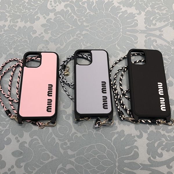 ミュウミュウ ラバー ストラップ付き iphone12&amp;12Proケースコピー