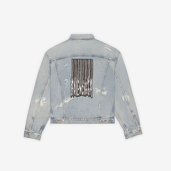 新作【バレンシアガ】21-22AW バーコード ロゴデニムジャケット偽物 664329TBP488961 新作【バレンシアガ】21-22AW バーコード ロゴデニムジャケット偽物 664329TBP488961