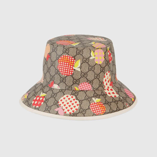 【21AW】グッチ バケットハット 偽物 アップル&ハート レポム リンゴ 男女 663388 3HAED 8477 【21AW】グッチ バケットハット 偽物 アップル&ハート レポム リンゴ 男女 663388 3HAED 8477