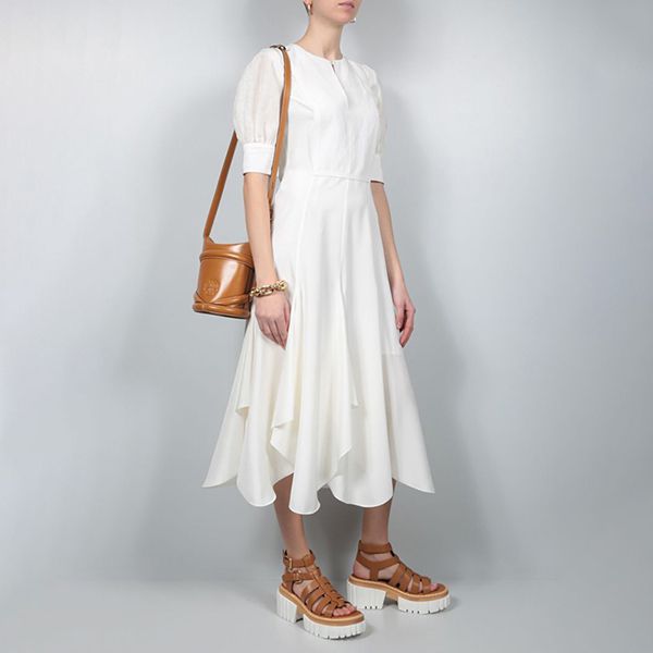 ロエベ リネン&シルクミディドレス偽物☆S540Y09X922100 ロエベ リネン&シルクミディドレス偽物☆S540Y09X922100