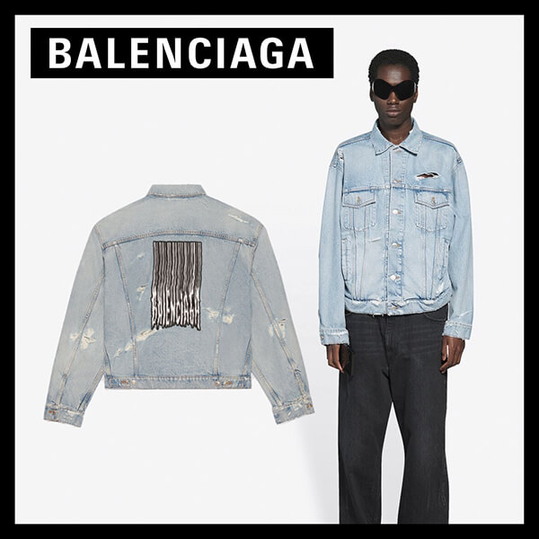 新作【バレンシアガ】21-22AW バーコード ロゴデニムジャケット偽物 664329TBP488961 新作【バレンシアガ】21-22AW バーコード ロゴデニムジャケット偽物 664329TBP488961