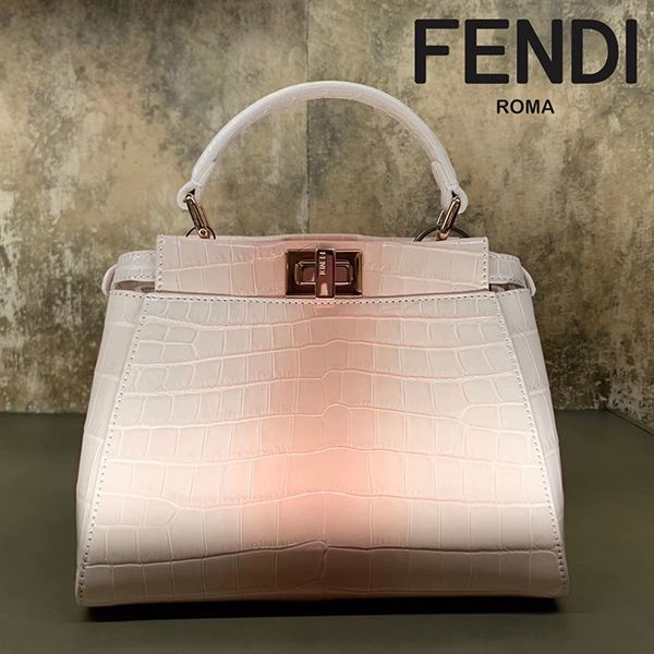 フェンディ PEEKABOO クロコダイルレザー ハンドバッグ コピー*ピンク8BN244A9XQF1996 フェンディ PEEKABOO クロコダイルレザー ハンドバッグ コピー*ピンク8BN244A9XQF1996