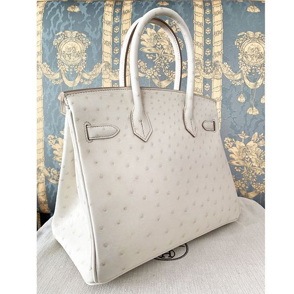 エルメス Birkin バーキン 30 オーストリッチ 偽物 ベトン Beton G金具 エルメス Birkin バーキン 30 オーストリッチ 偽物 ベトン Beton G金具