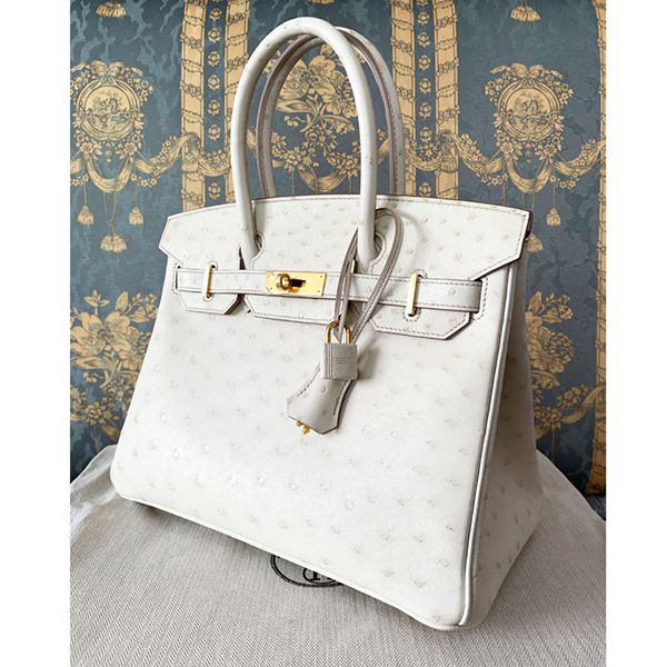 エルメス Birkin バーキン 30 オーストリッチ 偽物 ベトン Beton G金具 エルメス Birkin バーキン 30 オーストリッチ 偽物 ベトン Beton G金具