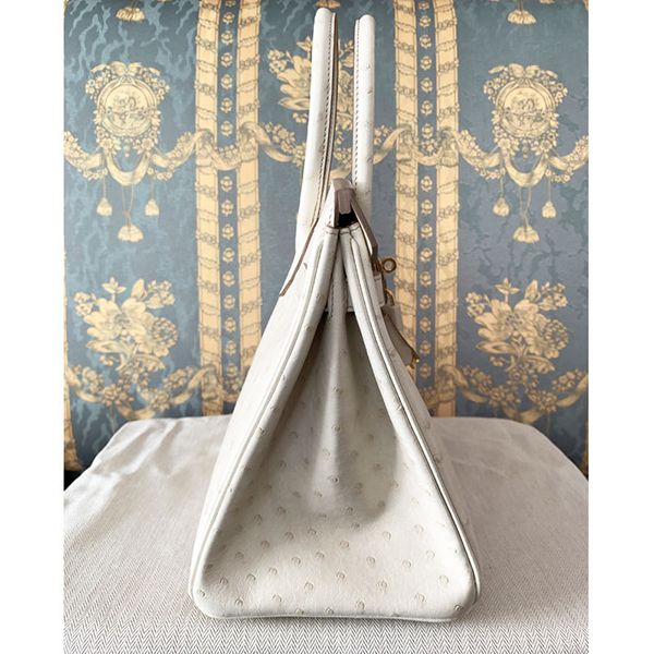 エルメス Birkin バーキン 30 オーストリッチ 偽物 ベトン Beton G金具 エルメス Birkin バーキン 30 オーストリッチ 偽物 ベトン Beton G金具