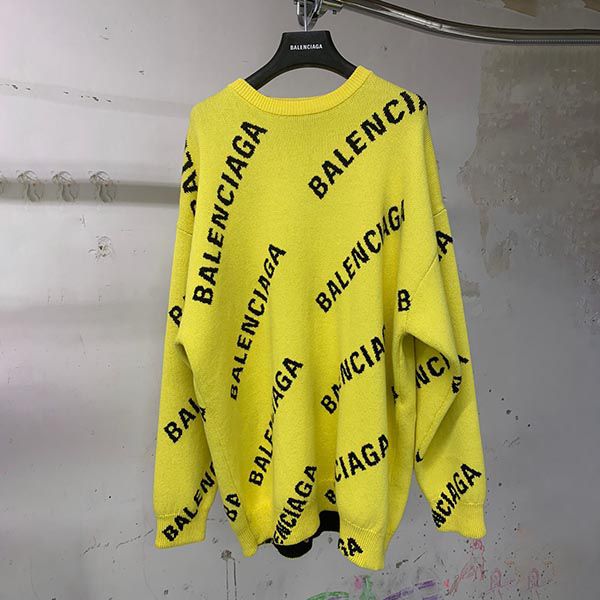 バレンシアガ 人気ジャカードロゴクルーネックセーター偽物☆各色 バレンシアガ 人気ジャカードロゴクルーネックセーター偽物☆各色