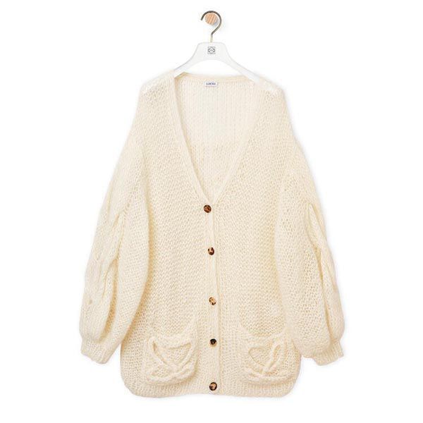ロエベ☆モヘア アナグラム ニット コピーカーディガン オーバーサイズ S817Y16K11 ロエベ☆モヘア アナグラム ニット コピーカーディガン オーバーサイズ S817Y16K11