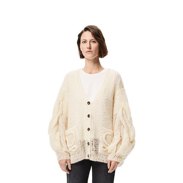 ロエベ☆モヘア アナグラム ニット コピーカーディガン オーバーサイズ S817Y16K11 ロエベ☆モヘア アナグラム ニット コピーカーディガン オーバーサイズ S817Y16K11