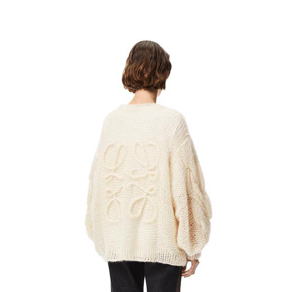 ロエベ☆モヘア アナグラム ニット コピーカーディガン オーバーサイズ S817Y16K11 ロエベ☆モヘア アナグラム ニット コピーカーディガン オーバーサイズ S817Y16K11