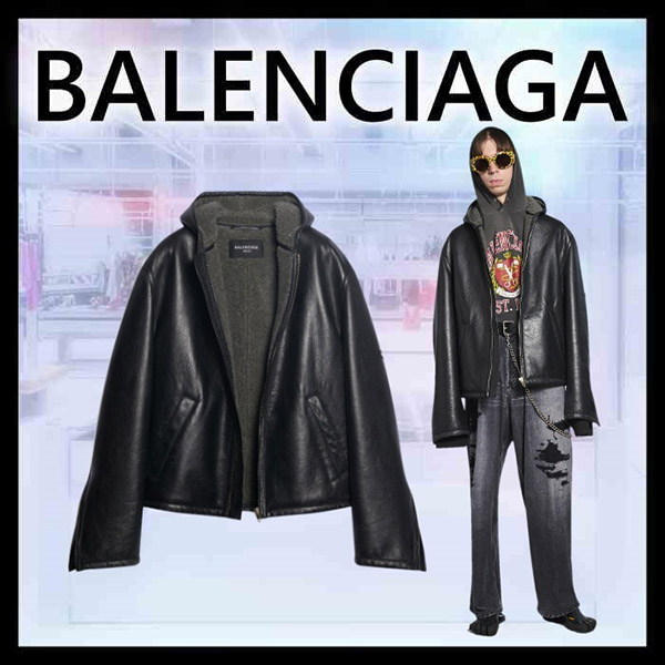 バレンシアガ レザージャケット コピー✦レザーアウタージャケット 黒 674316TLS071269 バレンシアガ レザージャケット コピー✦レザーアウタージャケット 黒 674316TLS071269