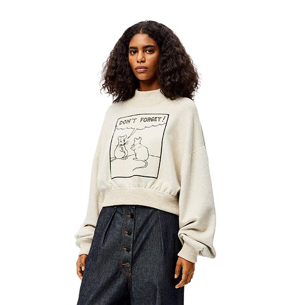 新作♪ロエベ クロップド パッチ スウェットシャツ 偽物 (コットン&リネン) 新作♪ロエベ クロップド パッチ スウェットシャツ 偽物 (コットン&リネン)