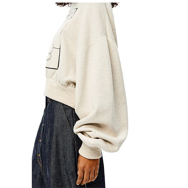 新作♪ロエベ クロップド パッチ スウェットシャツ 偽物 (コットン&リネン) 新作♪ロエベ クロップド パッチ スウェットシャツ 偽物 (コットン&リネン)