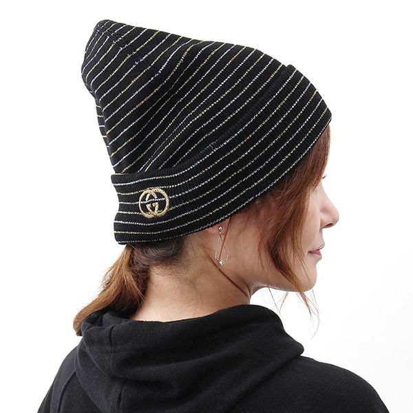 グッチ ニット帽 偽物 593127 3GE19 GGロゴ刺繍 ラメ ボーダー グッチ ニット帽 偽物 593127 3GE19 GGロゴ刺繍 ラメ ボーダー