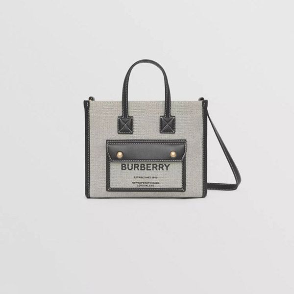 バーバリー トートバッグ 偽物★ミニ ツートン キャンバス&レザー フレヤバッグ 80441421 バーバリー トートバッグ 偽物★ミニ ツートン キャンバス&レザー フレヤバッグ 80441421