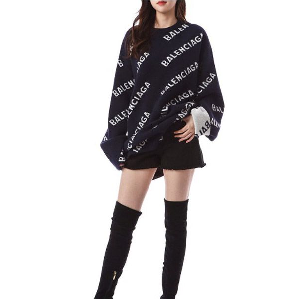 超希少!バレンシアガ コピー★ジャカードロゴ ウールオーバーニット 623283 T1567 4177 超希少!バレンシアガ コピー★ジャカードロゴ ウールオーバーニット 623283 T1567 4177