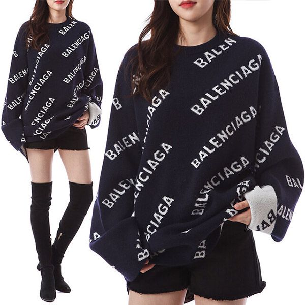 超希少!バレンシアガ コピー★ジャカードロゴ ウールオーバーニット 623283 T1567 4177 超希少!バレンシアガ コピー★ジャカードロゴ ウールオーバーニット 623283 T1567 4177