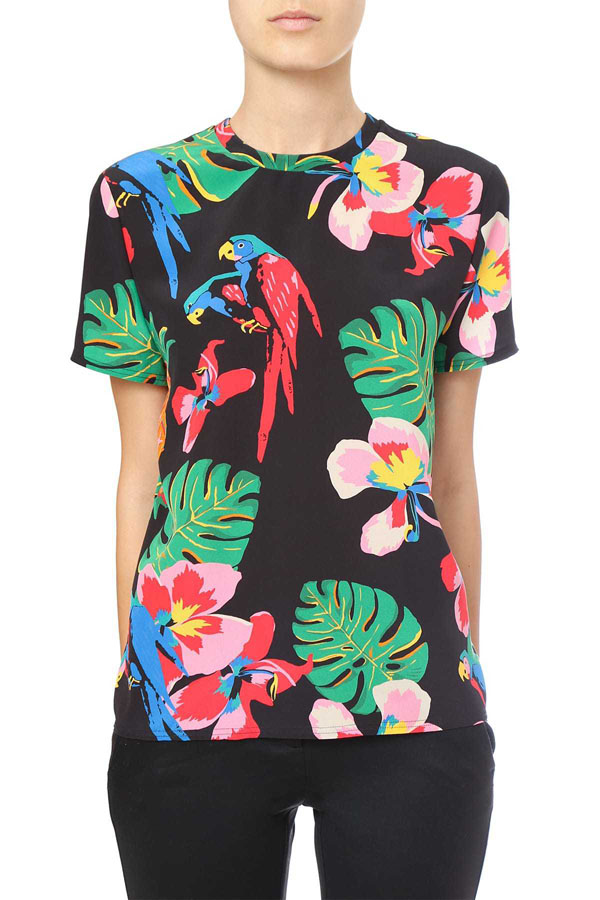 VALENTINO クレープデシン プリント Tシャツ MB3UE00E35C ヴァレンティノ Tシャツ コピー
