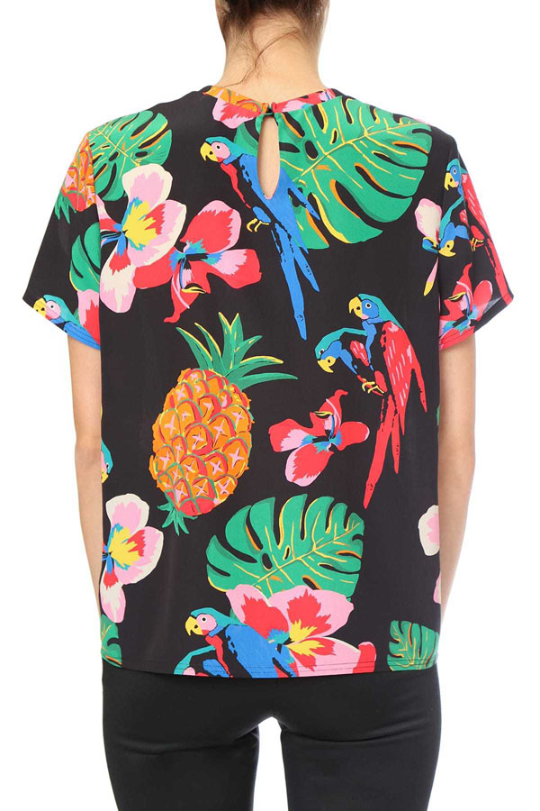 VALENTINO クレープデシン プリント Tシャツ MB3UE00E35C ヴァレンティノ Tシャツ コピー
