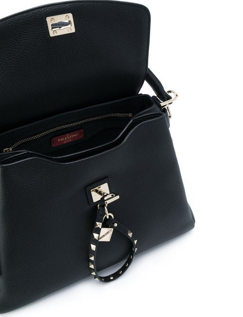 VALENTINO Rockstud シングルハンドル ブラック ヴァレンティノ バッグ スタッズ コピー