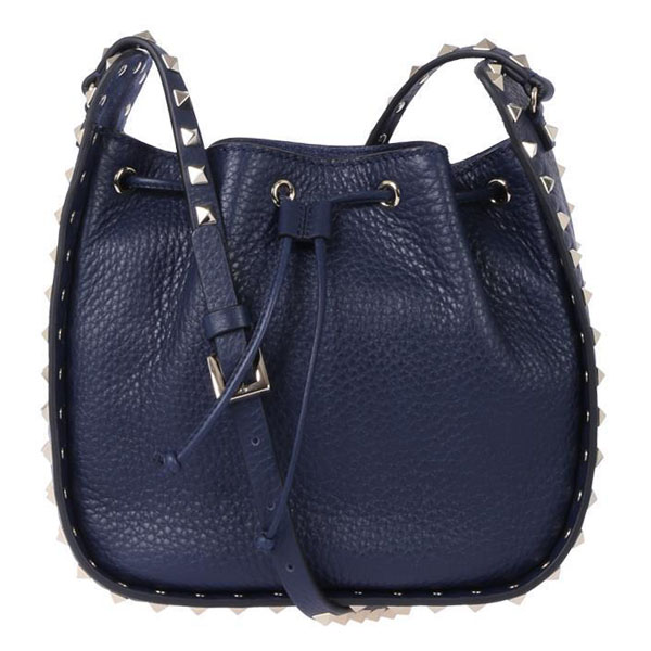 VALENTINO GARAVANI レザーロックスタッズ バケットバッグ 巾着バケットW2B0178VSFM30 ヴァレンティノ バッグ スタッズ コピー