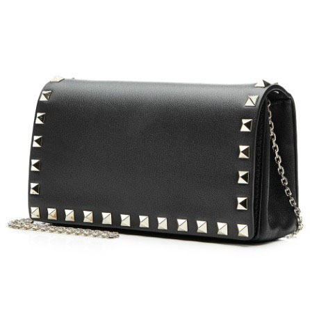 VALENTINO ロックスタッド チェーンクロスボディバッグ LW2P0372BOL 0NO ブラック ヴァレンティノ 財布 コピー