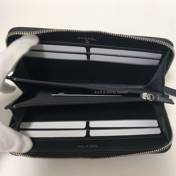 シャネルコピー 華やかキュート ZIP WALLET ジップウォレット ブラック
