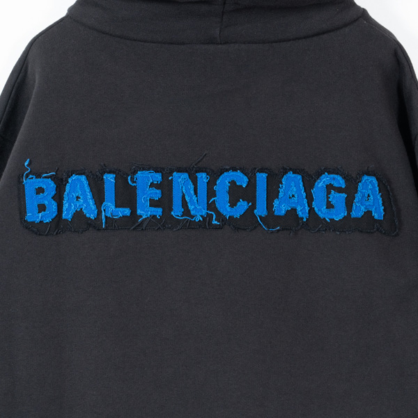バレンシアガ パーカー コピー フーディー バックロゴ ブラック518250 TAV50 1000