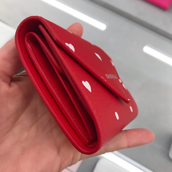 2020年人気新作 バレンシアガ バレンシアガコピー財布 Papier Comp Wallet ペーパー コンパクト ウォレット ハート プリント